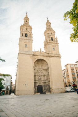 Logrono 'daki Saint Maria de la Redonda Katedrali. Rioja, İspanya. Yüksek kalite fotoğraf