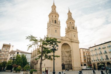 Logrono 'daki Saint Maria de la Redonda Katedrali. Rioja, İspanya. Yüksek kalite fotoğraf