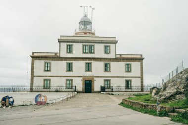 Cape ve Fisterra Deniz Feneri Chemin de Saint Jacques. Yüksek kalite fotoğraf