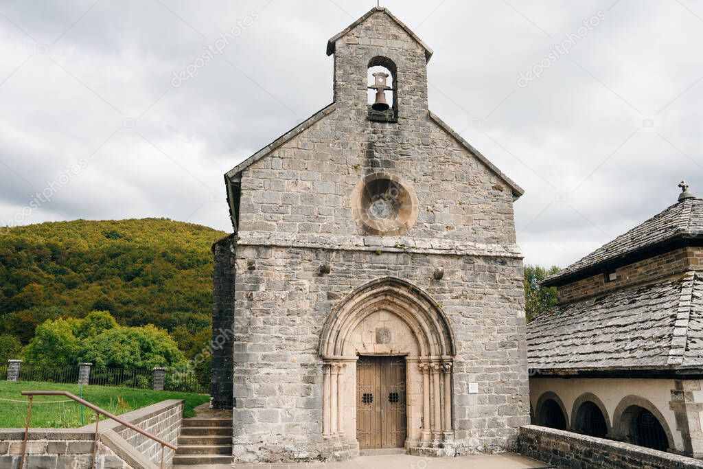 Santiago church in Roncesvalles on the Camino de Santiago, Spain - nov, 2021