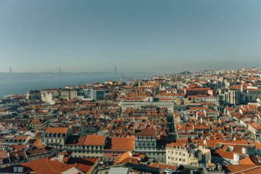 Güneşli bir günde Lizbon, Portekiz 'in havadan görünüşü. Yüksek kalite fotoğraf