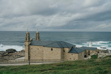 Virxe da Barca Sığınağı Muxia, Coruna, İspanya - Kasım, 2021. Yüksek kalite fotoğraf