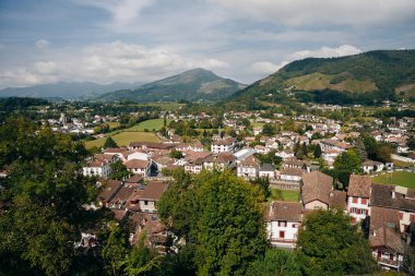 Cityscape of the Basque village of St Jean Pied de Port, France. High quality photo clipart