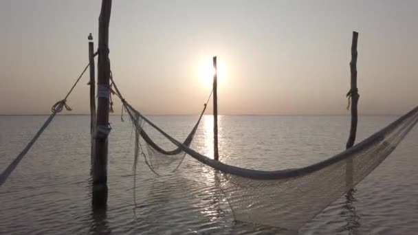 Maias Riviera Palmeiras Praia Pôr Sol Ilha Holbox Mar Caribe — Vídeo de Stock