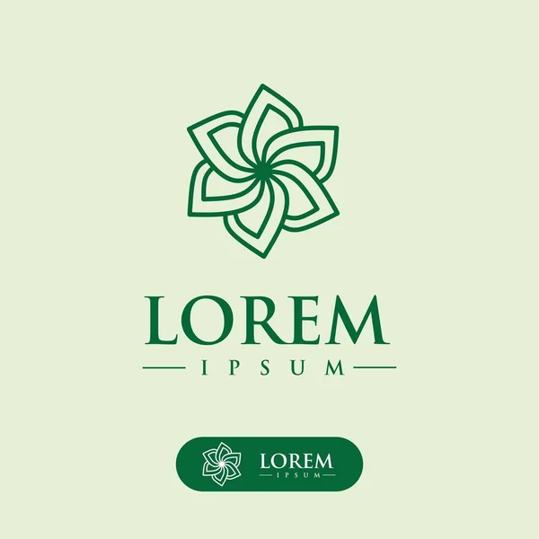 Logo Design Template Met Groene Bloemblaadjes Icoon Rechtenvrije Stockillustraties