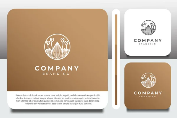 Modelo Design Logotipo Com Ícone Planta —  Vetores de Stock