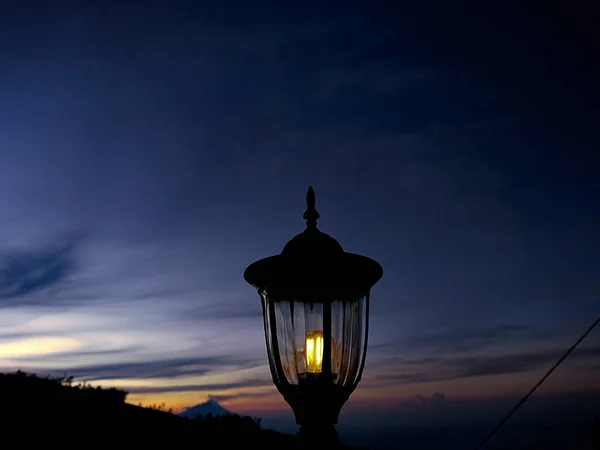 Lamp View Sky Mountainous Area Lamp Often Light Village — Foto Stock