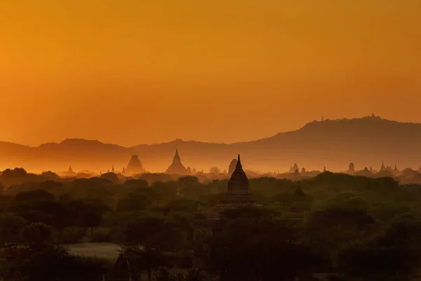 Numerosas Pagodas Bagan Myanmar Bagan Antiguo Con Muchas Pagoda Templos — Foto de Stock