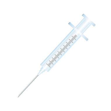 Beyaz zemin üzerinde bir şırınga 