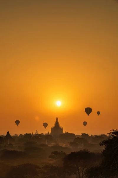 Bagan Est Une Ancienne Pagode Avec Nombreux Temples Stupas Bouddhistes — Photo