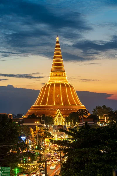 Golden Pagoda Phra Pathom Chedi Nakhon Pathom Province Asia Tailandia —  Fotos de Stock