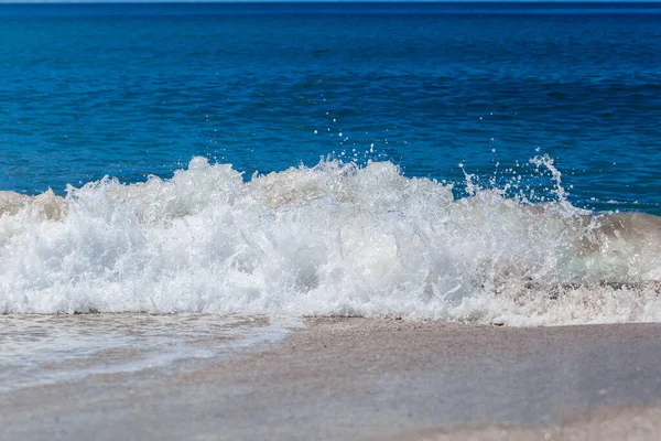 Yazın Güzel Okyanus Dalgaları Duvar Kağıdı Tarzı Doğa Arkaplan Kavramı — Stok fotoğraf