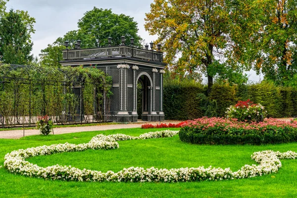 Φθινόπωρο Κήπο Τριαντάφυλλα Και Δρομάκι Στο Πάρκο — Φωτογραφία Αρχείου