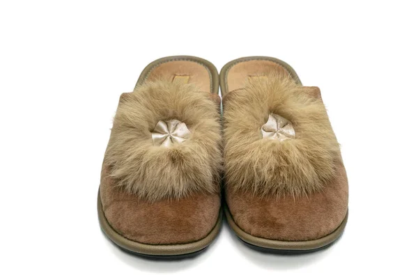 Warm Winter Home Slippers Isolated — Stock Photo, Image