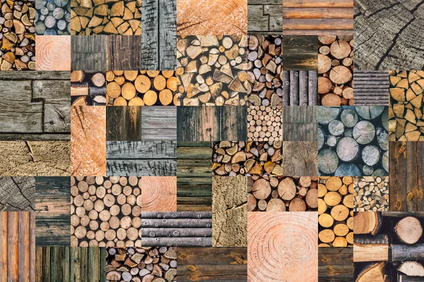 Koláž Starého Dřevěného Prkna — Stock fotografie
