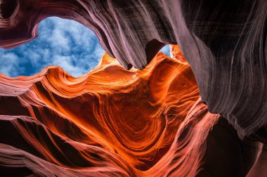 Arizona, Antilop Kanyonu 'ndaki kumtaşı kayalıkları.