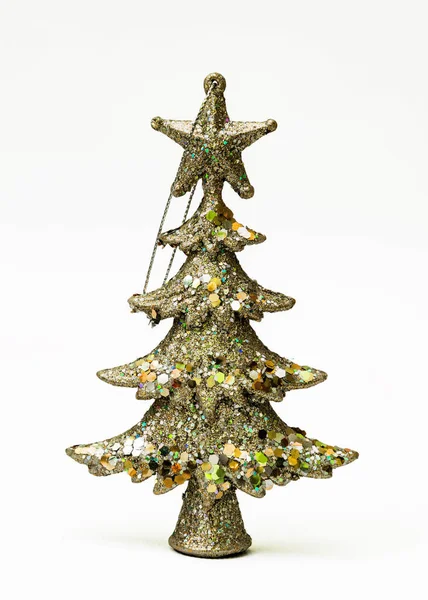 Lesklé Stříbrné Vánoční Koule Dekorace Bílém Pozadí — Stock fotografie