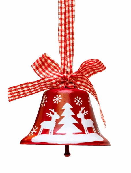 红色铃铛 圣诞传统装饰 — 图库照片