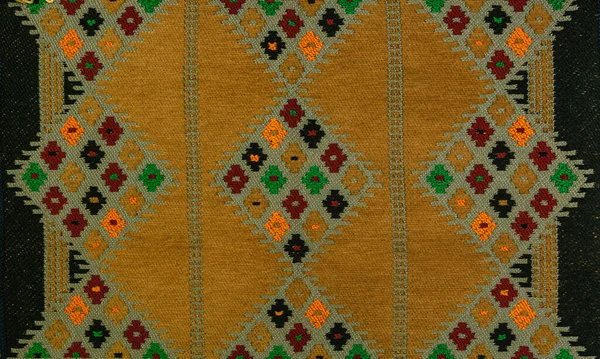 Traditionele Bruine Oosterse Mat Textuur Met Geometrisch Patroon — Stockfoto