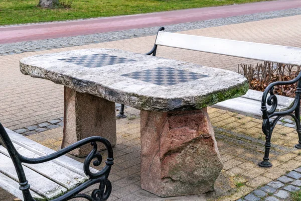 Asztal Sakkozáshoz Városi Parkban — Stock Fotó