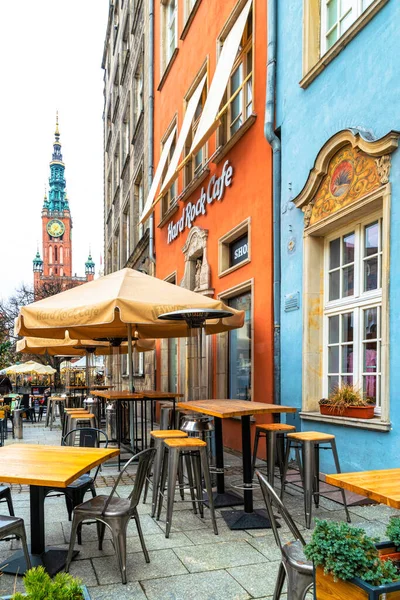 Gdansk Polônia Janeiro 2022 Fachadas Coloridas Casas Antigas Histórica Praça — Fotografia de Stock