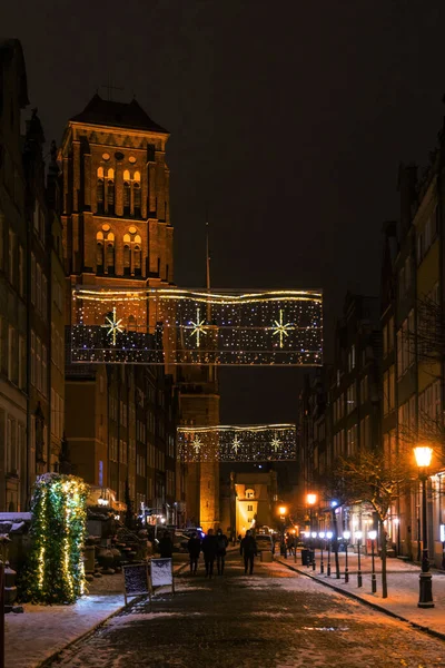 Гданьск Польша Января 2022 Года Башня Готической Базилики Средневековая Церковь — стоковое фото
