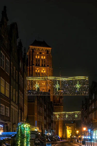 Гданьск Польша Января 2022 Года Башня Готической Базилики Средневековая Церковь — стоковое фото