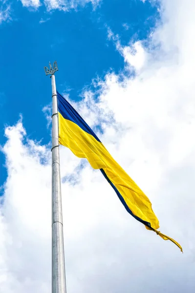 National State Flag Ukraine Yellow Blue Banner — Stock Photo, Image