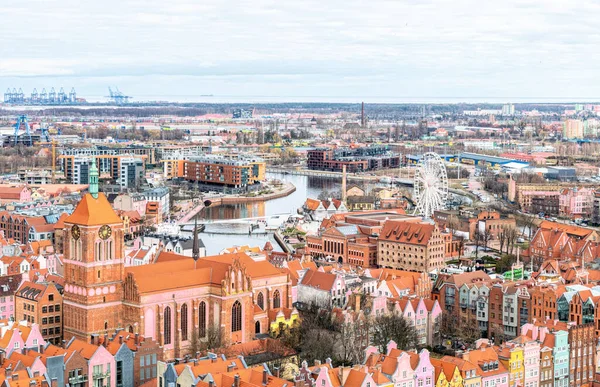 Piękne Tradycyjne Stare Domy Ulicy Gdańska — Zdjęcie stockowe