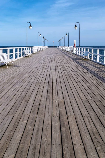 Stare Drewniane Molo Gdyni Wybrzeże Morza Bałtyckiego — Zdjęcie stockowe