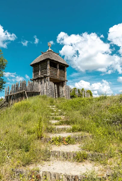 Деревянные Ворота Форт Летняя Деревня — стоковое фото