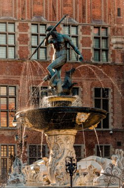 Gdansk, Polonya Neptün Çeşmesi