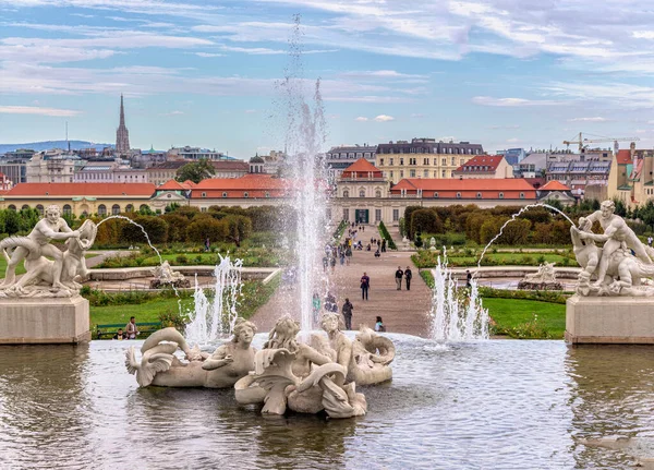 Garten Und Schloss Belvedere Wien Österreich — Stockfoto