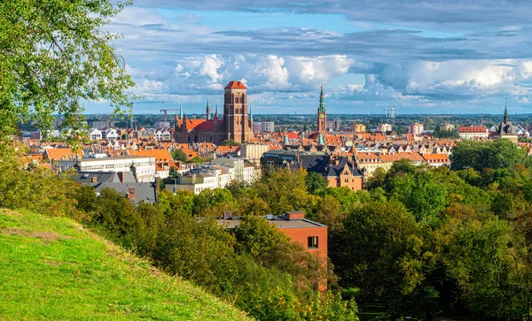 Malownicza Letnia Panorama Gdańsku — Zdjęcie stockowe