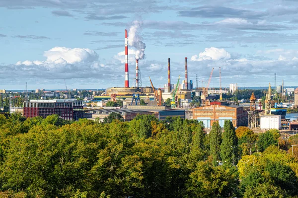 Industrielles Stadtbild Danzig — Stockfoto