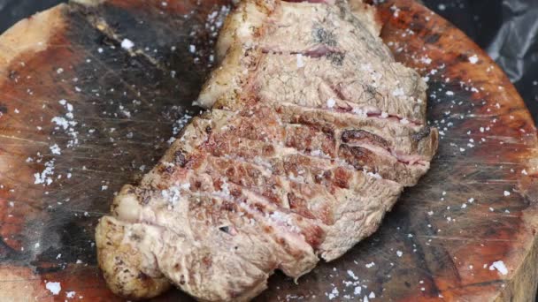 Grillezett Friss Hús Biztonságos Vörös Húsipari Gyorsítóktól — Stock videók
