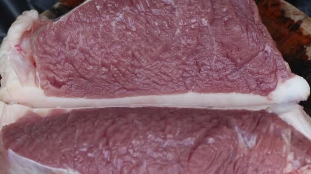 Carne Fresca Sicura Dall Acceleratore Carne Rossa — Video Stock