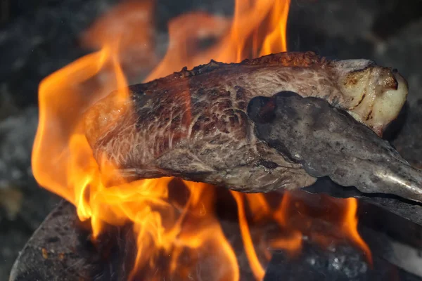 Carne Fresca Grelhada Segura Contra Aceleradores Carne Vermelha — Fotografia de Stock