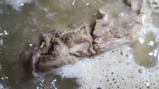 Pork Bone Soup Healthy Delicious — Stock Video