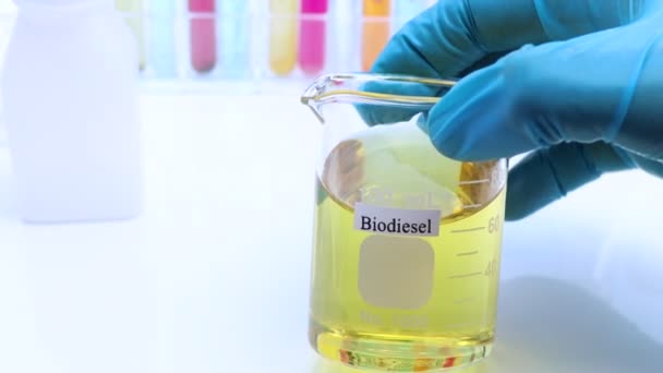 Experimentos Biodiésel Partir Materias Primas Naturales Laboratorio Respetuosos Con Medio — Vídeo de stock