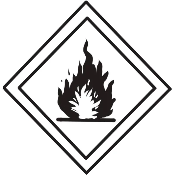 イラスト白地に可燃性の化学記号警告記号 — ストック写真