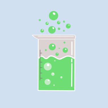 İllüstrasyon, tıp veya bilim çalışmaları için laboratuvar cam ekipmanları