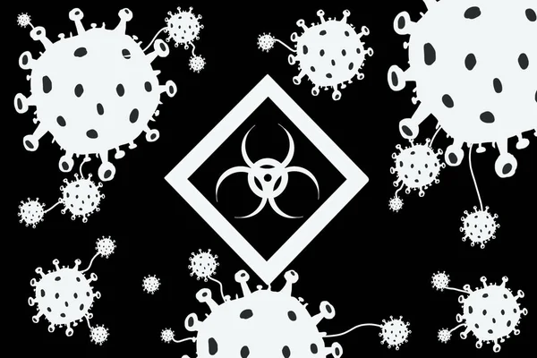 Иллюстрация Опасный Вирус Расширяются Предупреждающий Символ — стоковое фото