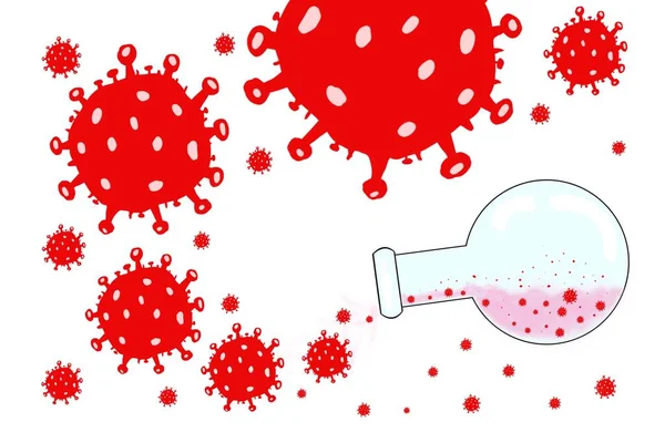 Illustration Farliga Virus Expanderar Laboratorium Experiment — Stockfoto