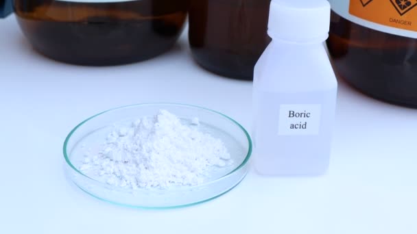 Acide Borique Produit Chimique Utilisé Laboratoire Dans Industrie — Video