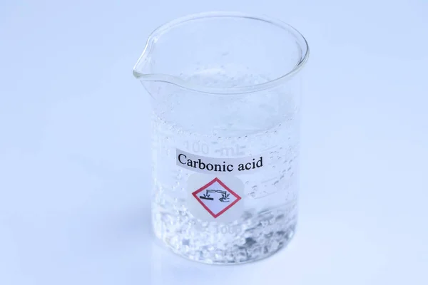 Solução Ácido Carbônico Experimentos Vidro Laboratório — Fotografia de Stock