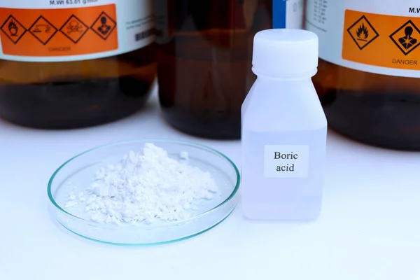 Acido Borico Una Sostanza Chimica Utilizzata Laboratorio Nell Industria — Foto Stock