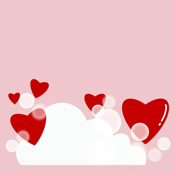 Heart Shaped Illustration Valentine Day Card Bokeh Background — 스톡 사진