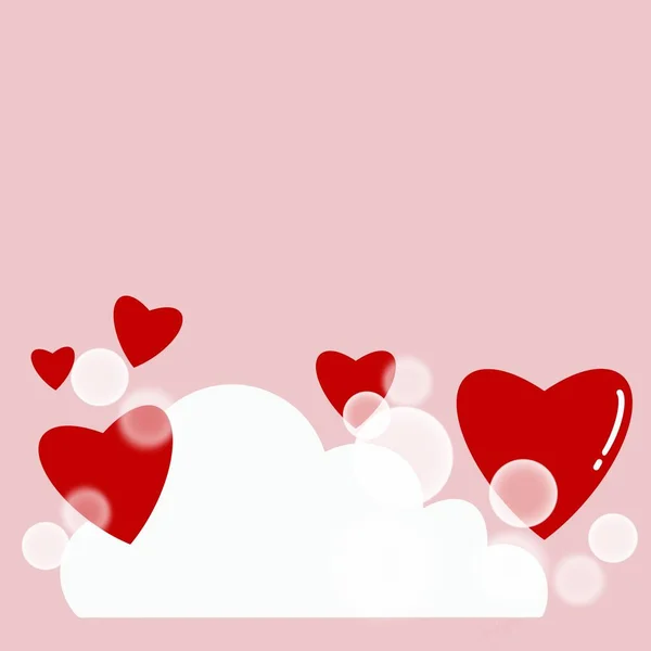 Heart Shaped Illustration Valentine Day Card Bokeh Background — Stockfoto