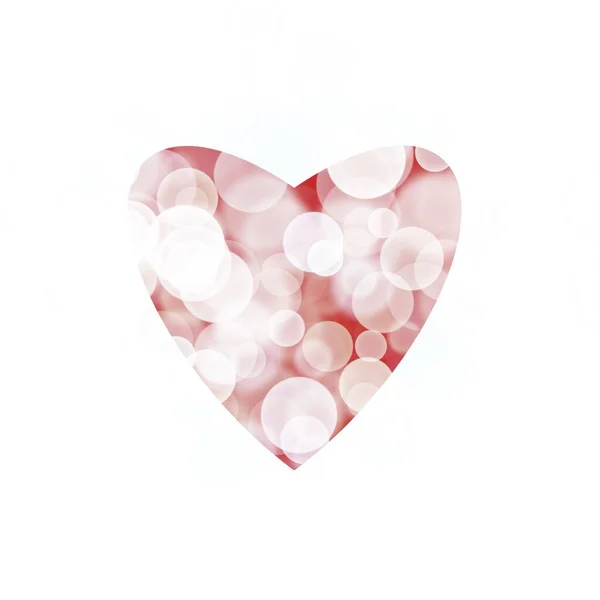 Heart Shaped Illustration Valentine Day Card Bokeh Background — стоковое фото